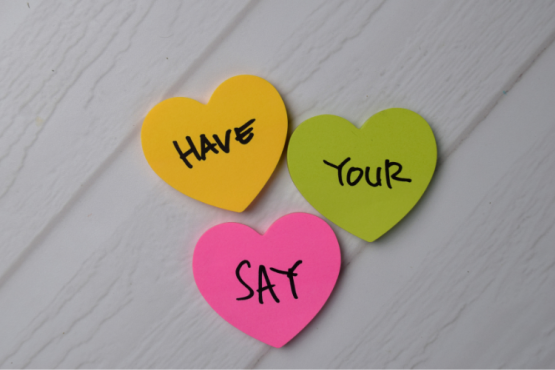 Love heart post it notes - have you say written on them