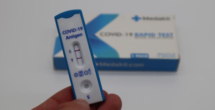 Image of a covid-19 rapid test Image of a covid-19 rapid test