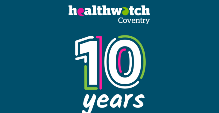 Healthwatch Coventry 10 years logo