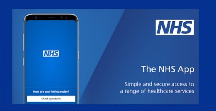 Image of NHS App on a mobile phone