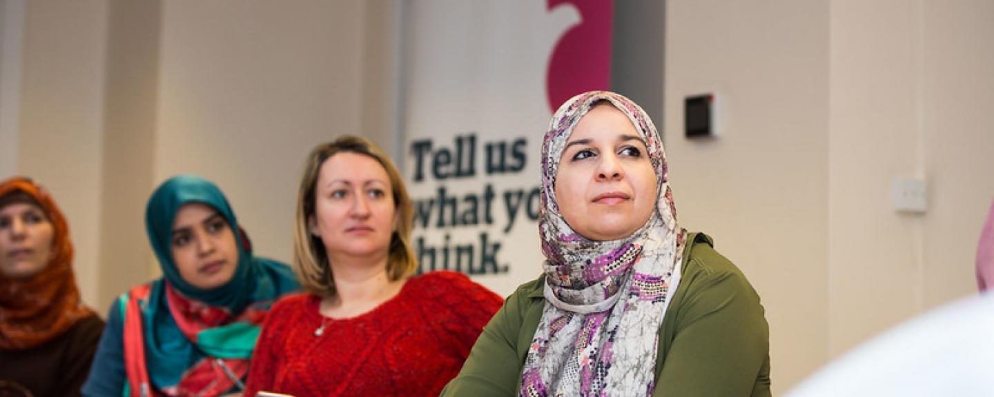 Three ladies at a Healthwatch meeting