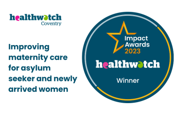 Winner badge for Healthwtch Impact Awards 2023