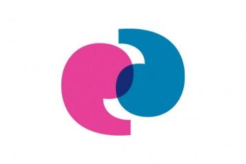 Pink and Blue speech mark icon