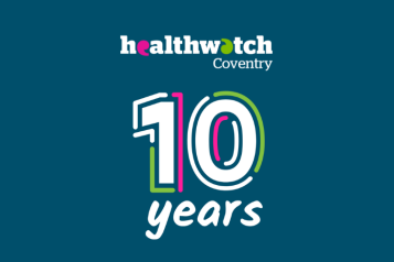 Healthwatch Coventry 10 years logo