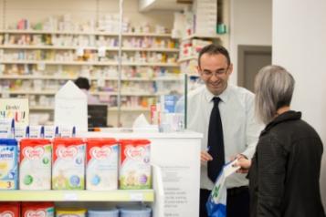 Woman visiting pharmacy