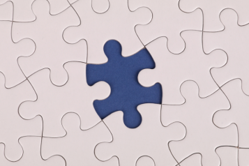Jigsaw puzzle with a missing piece