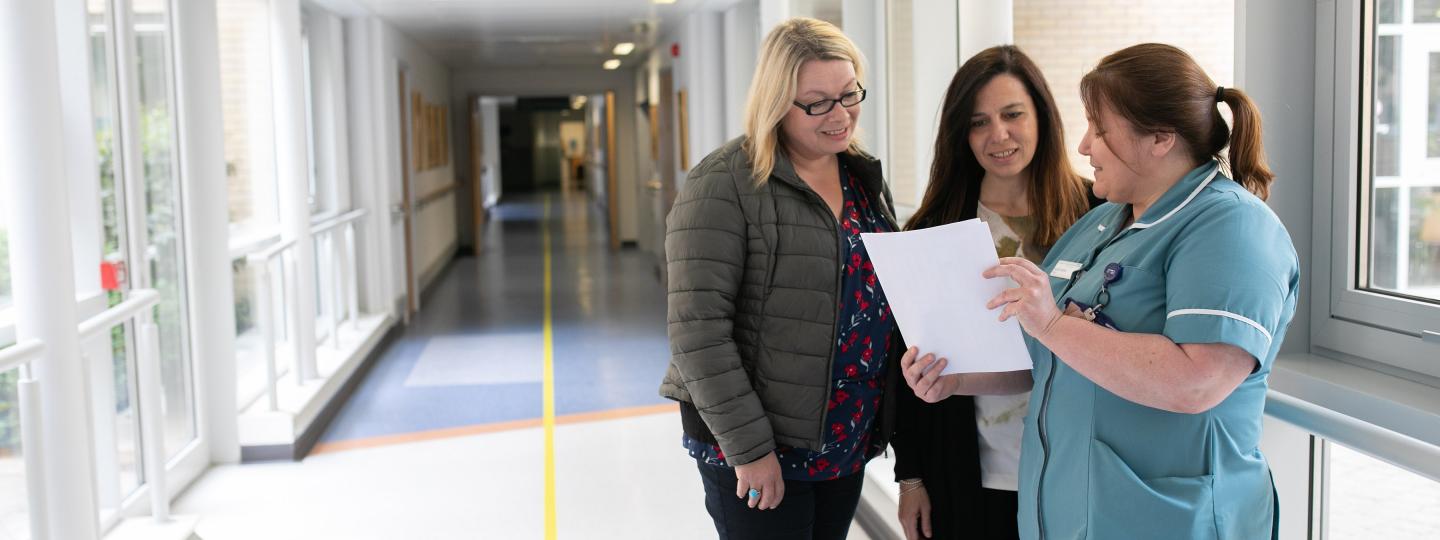 Our volunteer roles Healthwatch volunteers in hospital with nurse