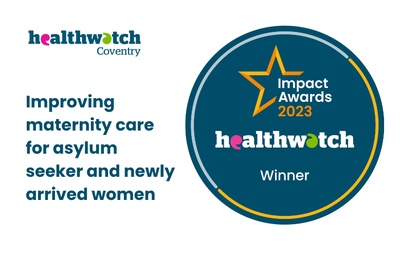 Winner badge for Healthwtch Impact Awards 2023