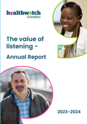 Picture of cover of Healthwatch Coventry annual report