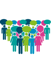 Group of people with speech bubbles